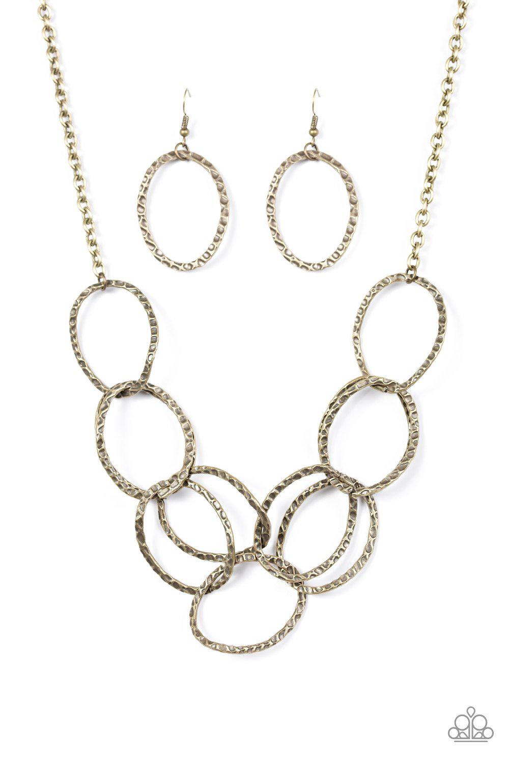 Circus Royale Brass Necklace - Paparazzi Accessories- lightbox - CarasShop.com - Paparazzi Jewelry by Cara Jewels