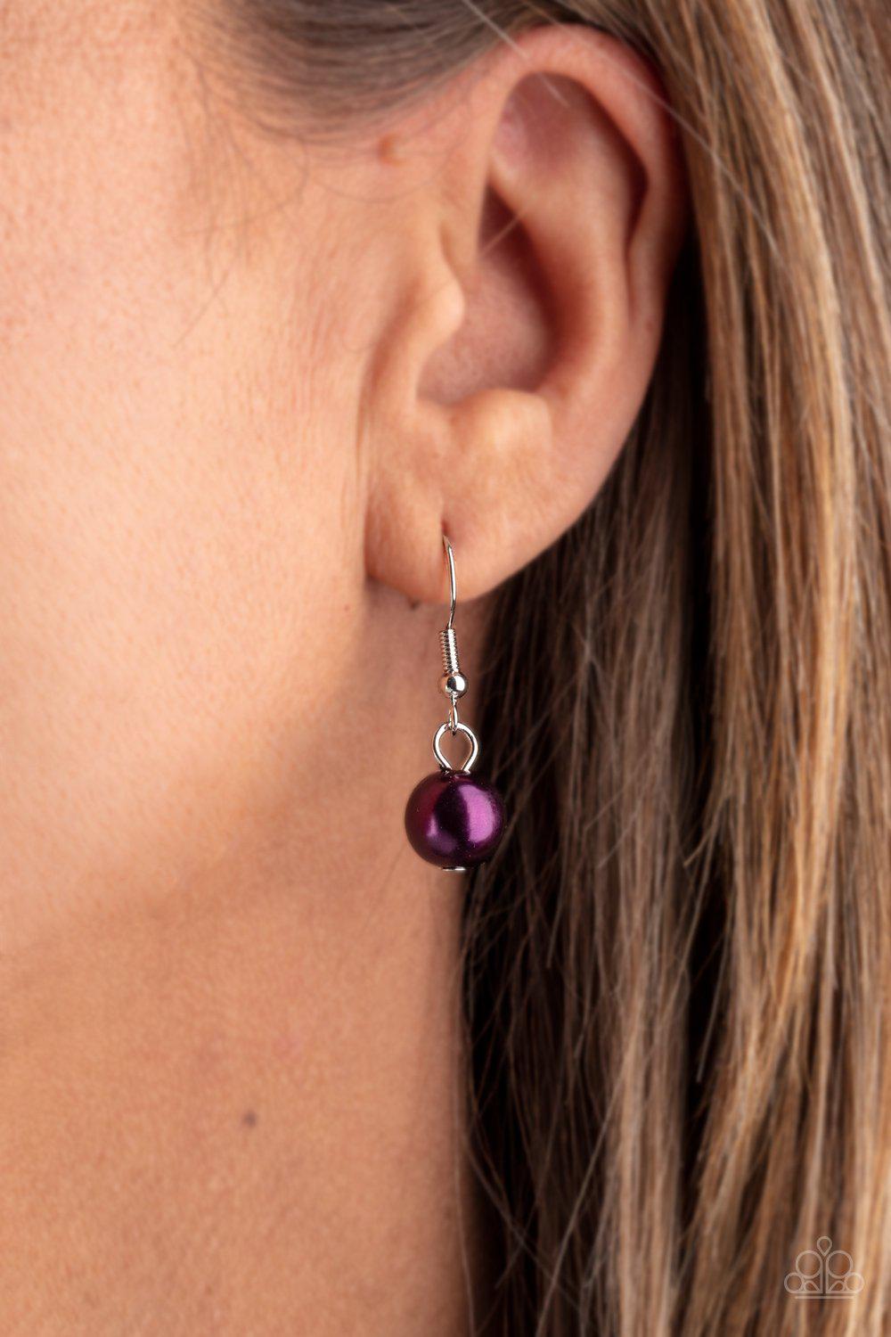 City Celebrity Purple and Silver Necklace - Paparazzi Accessories - free matching earrings -CarasShop.com - Paparazzi Jewelry by Cara Jewels