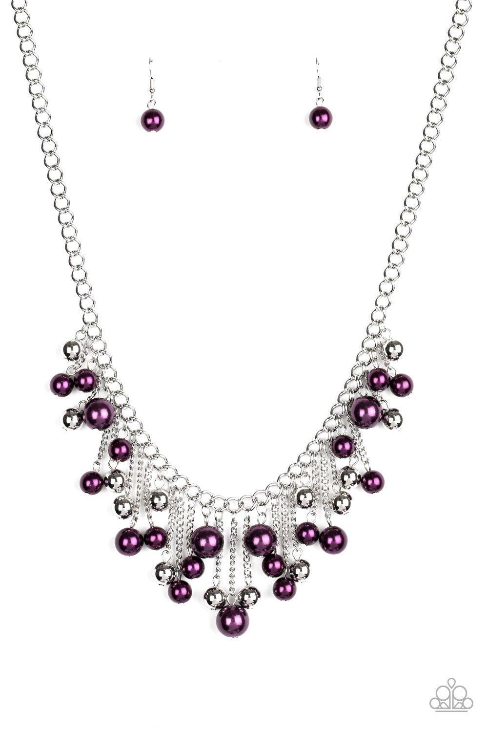 City Celebrity Purple and Silver Necklace - Paparazzi Accessories- lightbox - CarasShop.com - Paparazzi Jewelry by Cara Jewels