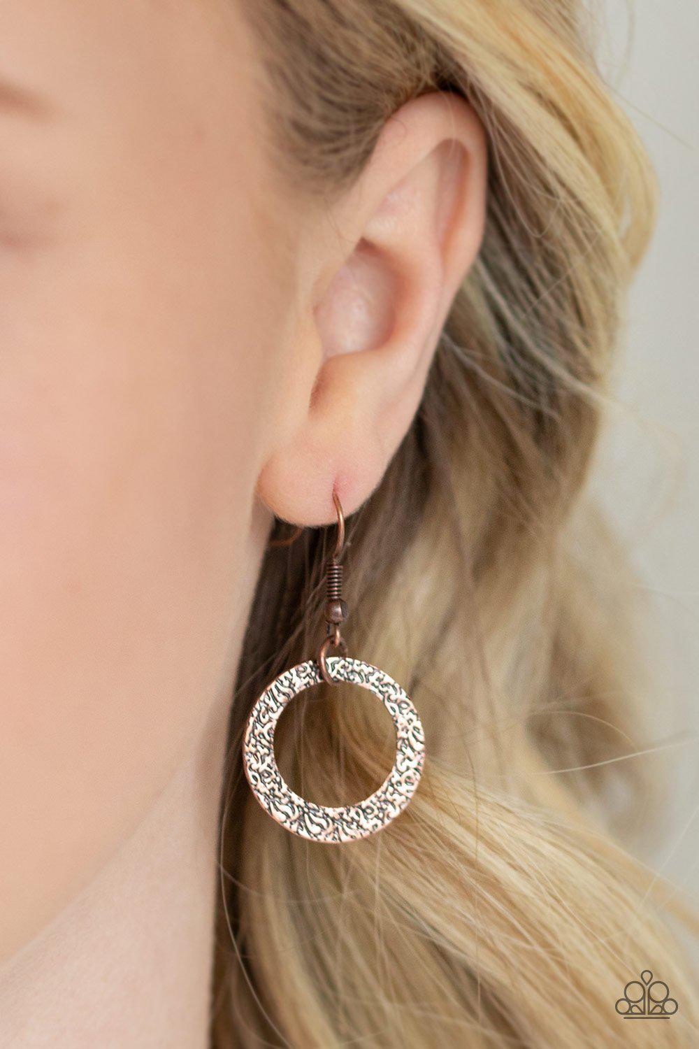 City Circus Copper Necklace - Paparazzi Accessories - free matching earrings -CarasShop.com - Paparazzi Jewelry by Cara Jewels