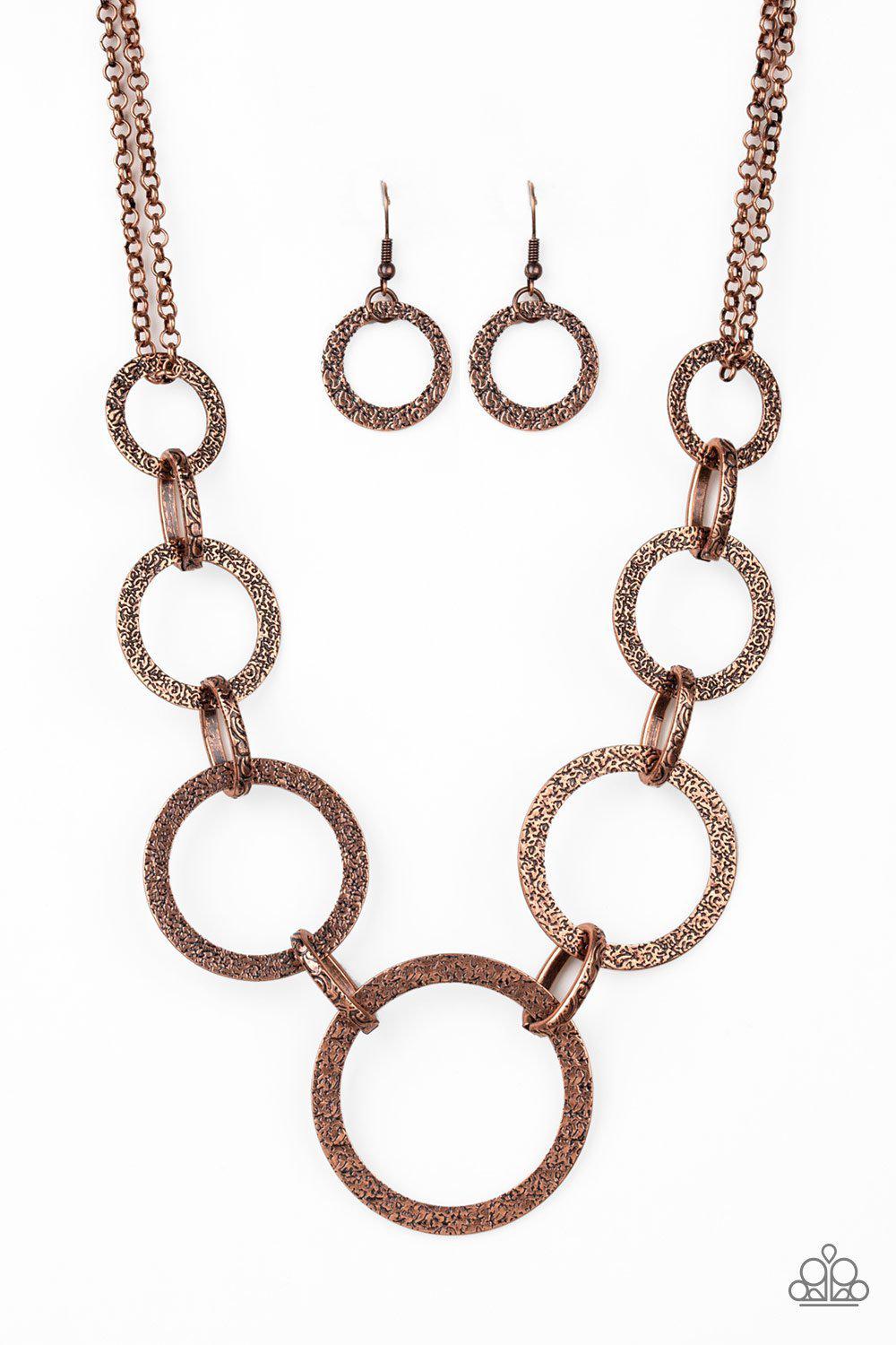 City Circus Copper Necklace - Paparazzi Accessories- lightbox - CarasShop.com - Paparazzi Jewelry by Cara Jewels