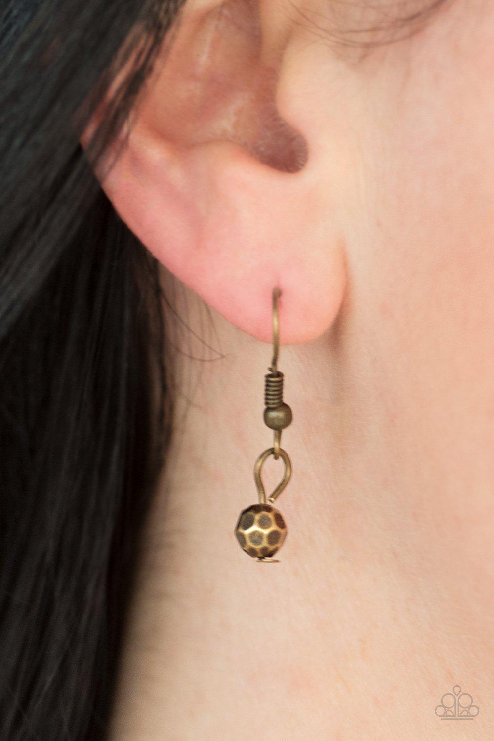 City Couture Brass Necklace - Paparazzi Accessories - free matching earrings -CarasShop.com - Paparazzi Jewelry by Cara Jewels