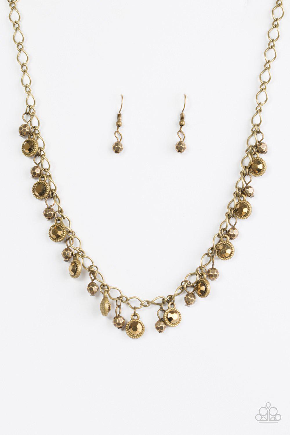 City Couture Brass Necklace - Paparazzi Accessories- lightbox - CarasShop.com - Paparazzi Jewelry by Cara Jewels