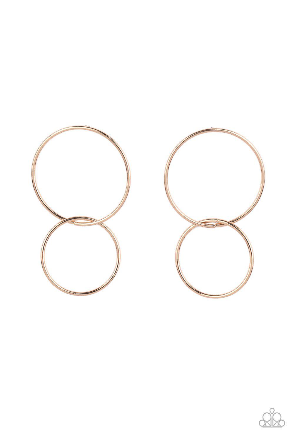 City Simplicity Gold Earrings - Paparazzi Accessories- lightbox - CarasShop.com - Paparazzi Jewelry by Cara Jewels