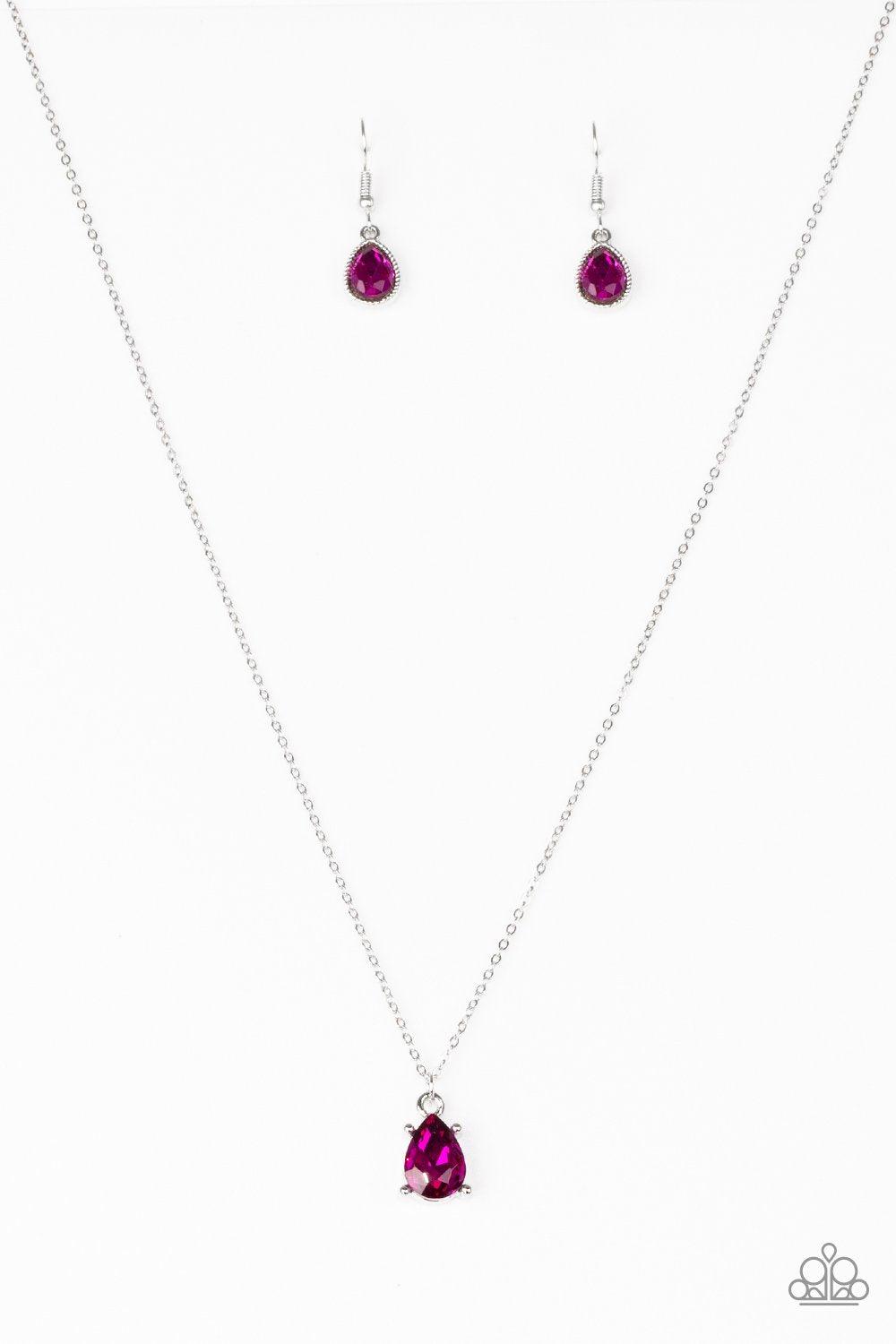 Classy Classicist Pink Rhinestone Necklace - Paparazzi Accessories- lightbox - CarasShop.com - Paparazzi Jewelry by Cara Jewels
