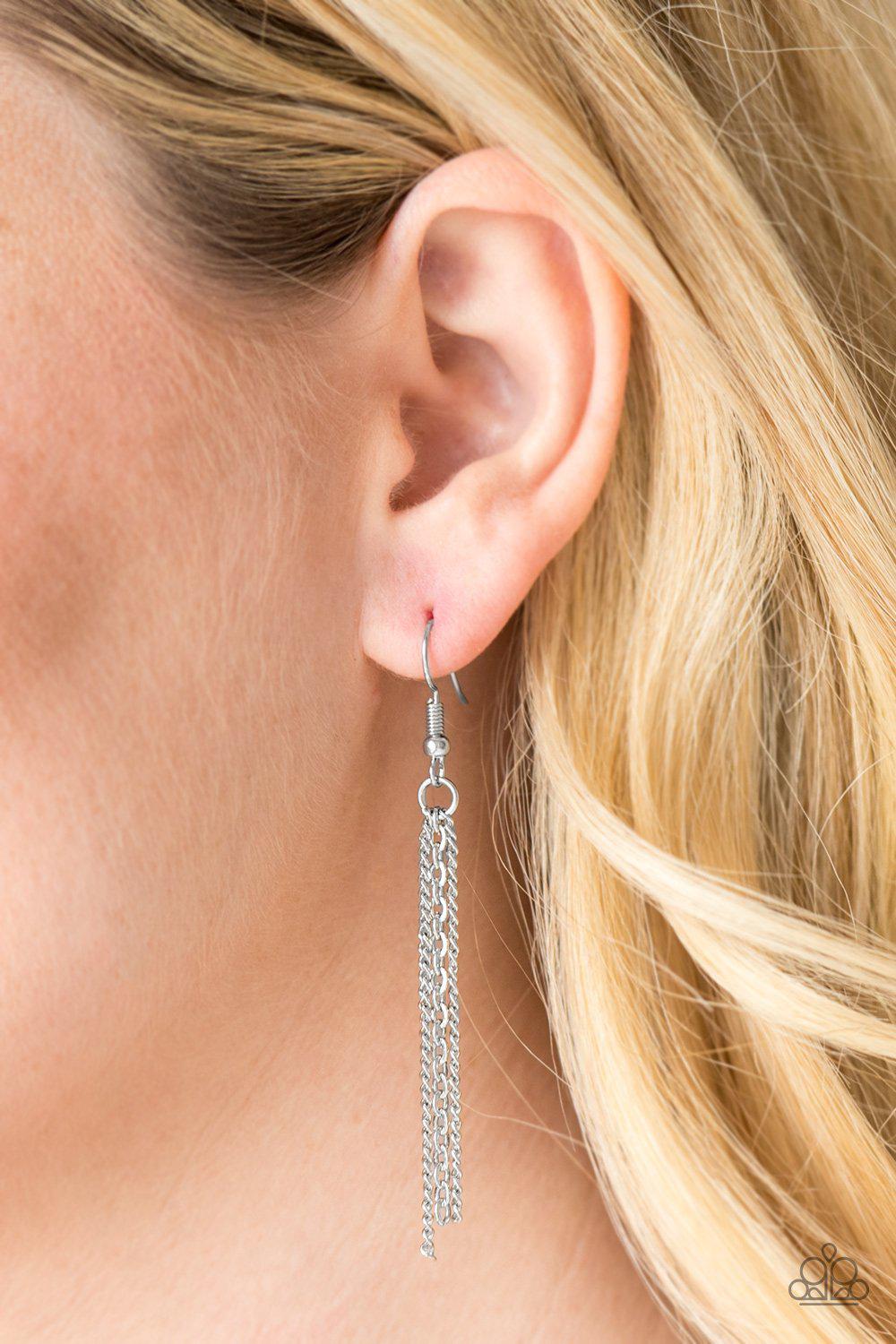 Cliff Cache Blue Stone Necklace - Paparazzi Accessories - free matching earrings -CarasShop.com - Paparazzi Jewelry by Cara Jewels