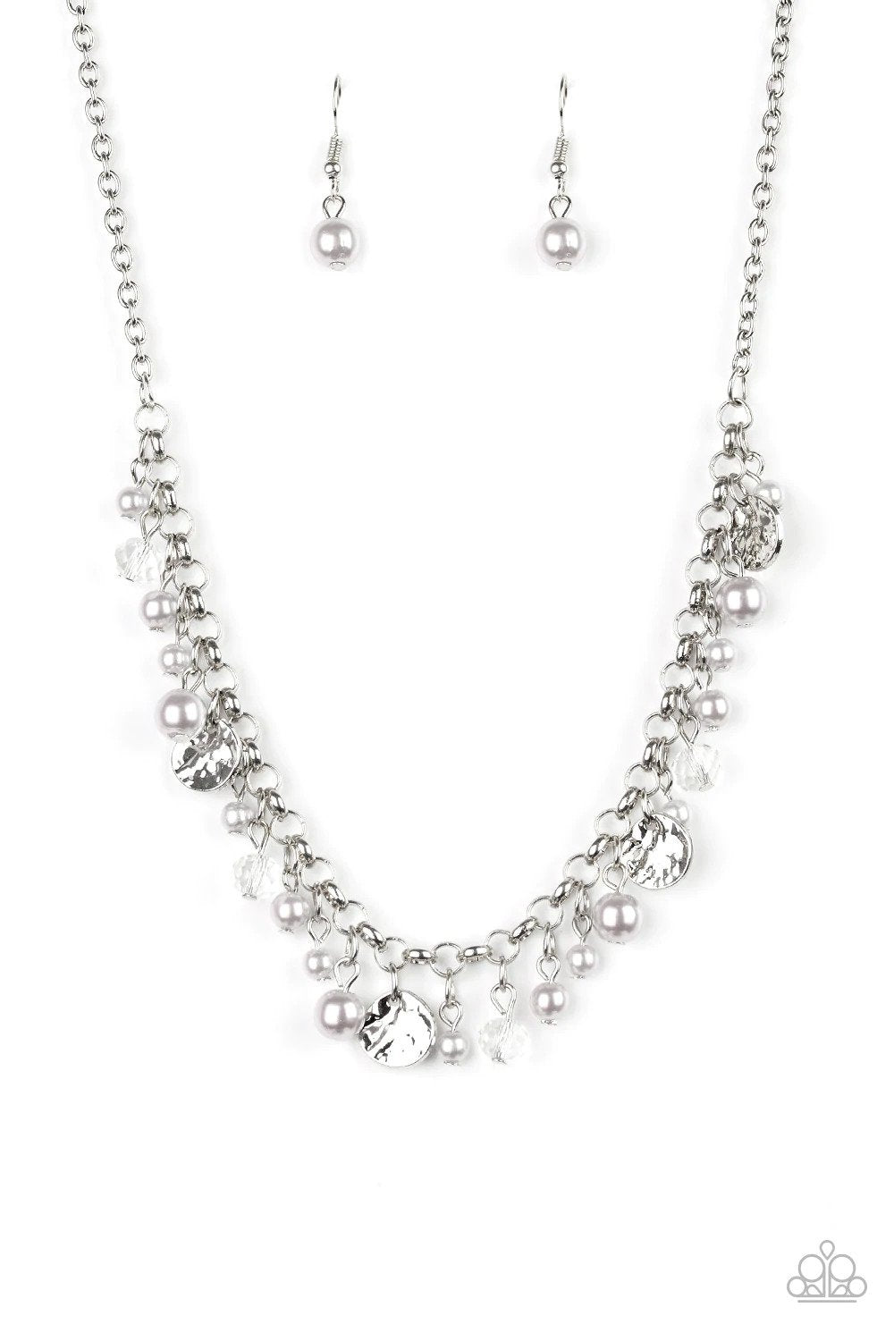Coastal Cache Silver Necklace - Paparazzi Accessories- lightbox - CarasShop.com - Paparazzi Jewelry by Cara Jewels