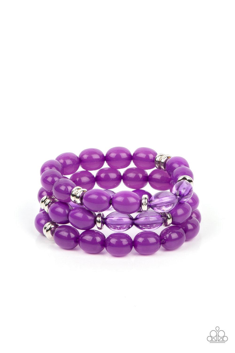 Coastal Coastin Purple Bracelet - Paparazzi Accessories- lightbox - CarasShop.com - Paparazzi Jewelry by Cara Jewels