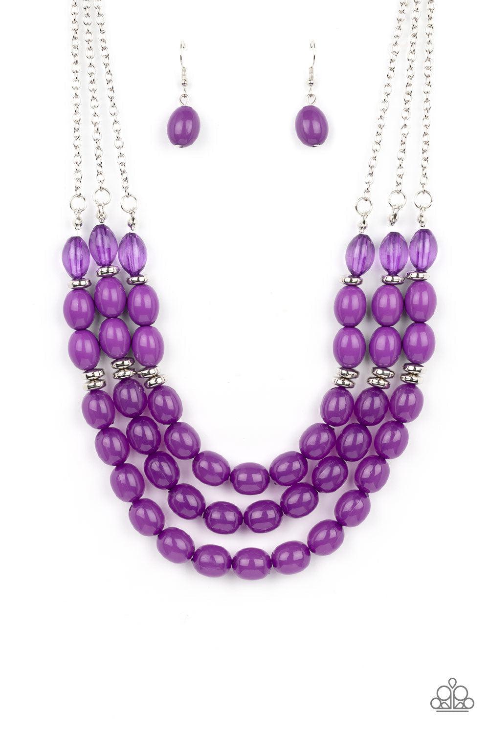 Coastal Cruise Purple Necklace - Paparazzi Accessories- lightbox - CarasShop.com - Paparazzi Jewelry by Cara Jewels