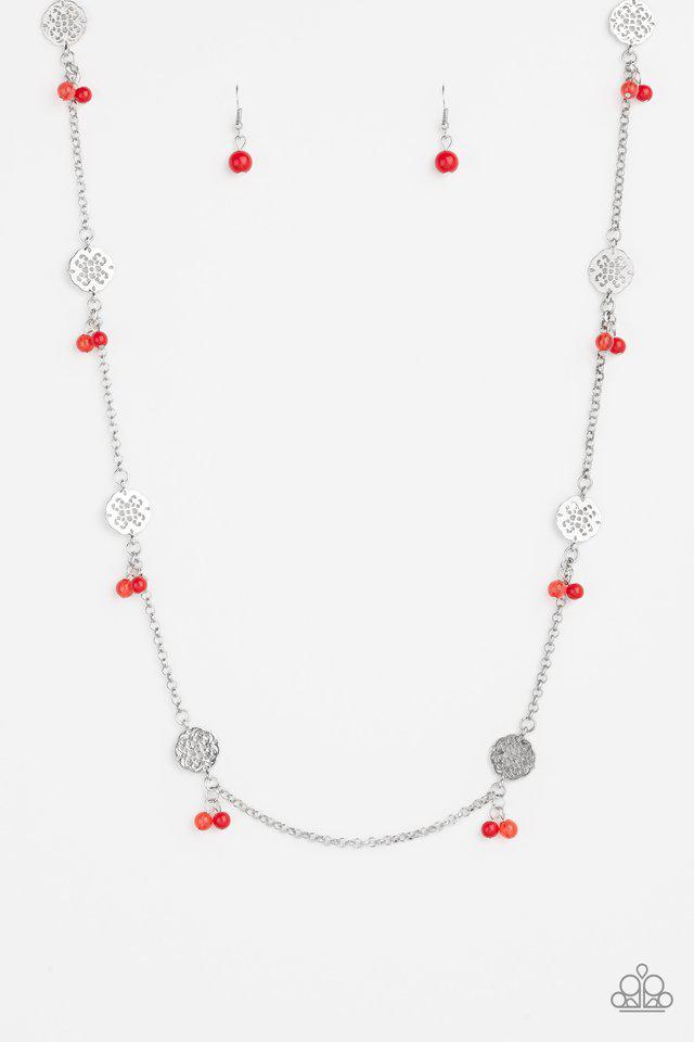 Color Boost Red Necklace - Paparazzi Accessories- lightbox - CarasShop.com - Paparazzi Jewelry by Cara Jewels