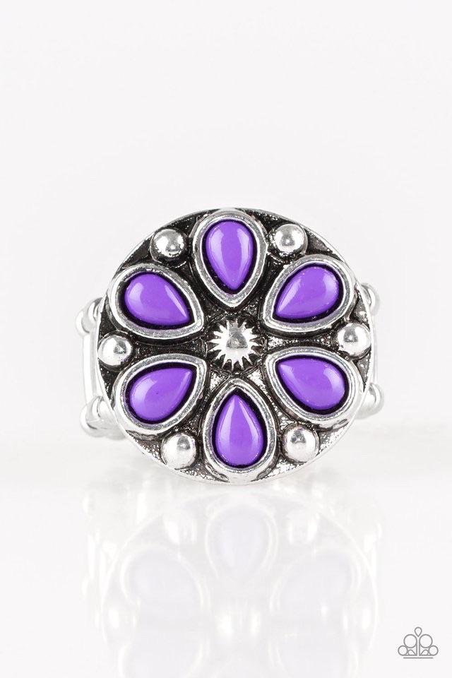 Color Me Calla Lily Purple Flower Ring - Paparazzi Accessories- lightbox - CarasShop.com - Paparazzi Jewelry by Cara Jewels