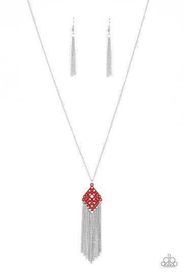 Color Me Capricious Red Necklace - Paparazzi Accessories- lightbox - CarasShop.com - Paparazzi Jewelry by Cara Jewels