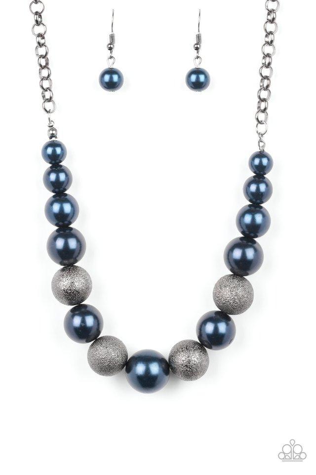 Color Me CEO Blue and Gunmetal Necklace - Paparazzi Accessories- lightbox - CarasShop.com - Paparazzi Jewelry by Cara Jewels