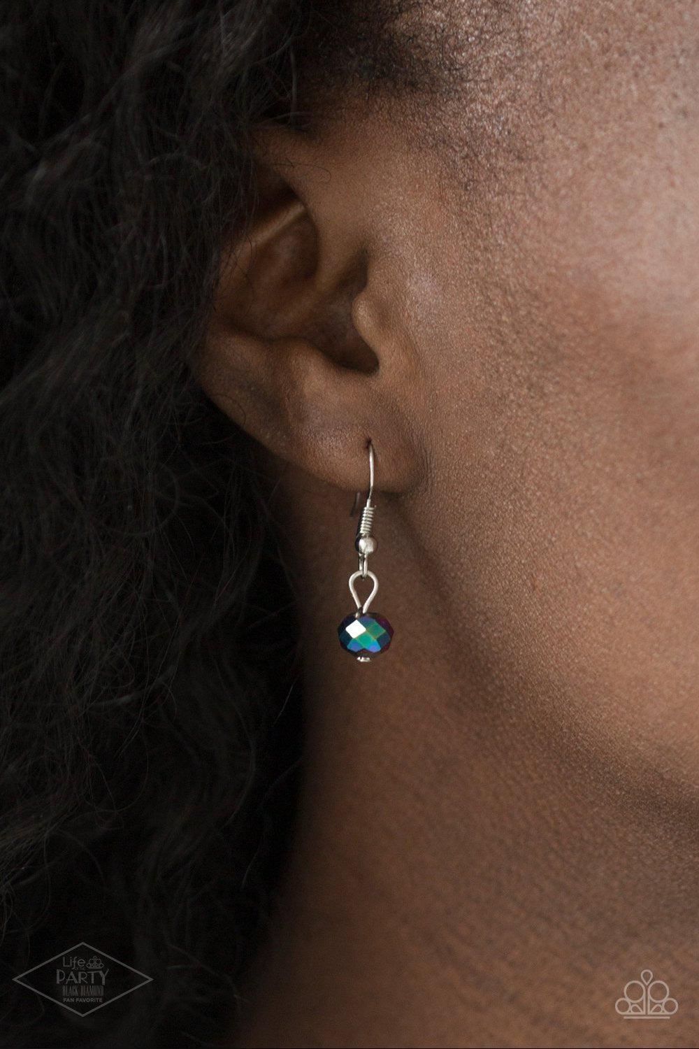 Color Of The Day Multi Rainbow Iridescent and Silver Necklace - Paparazzi Accessories - free matching earrings -CarasShop.com - Paparazzi Jewelry by Cara Jewels