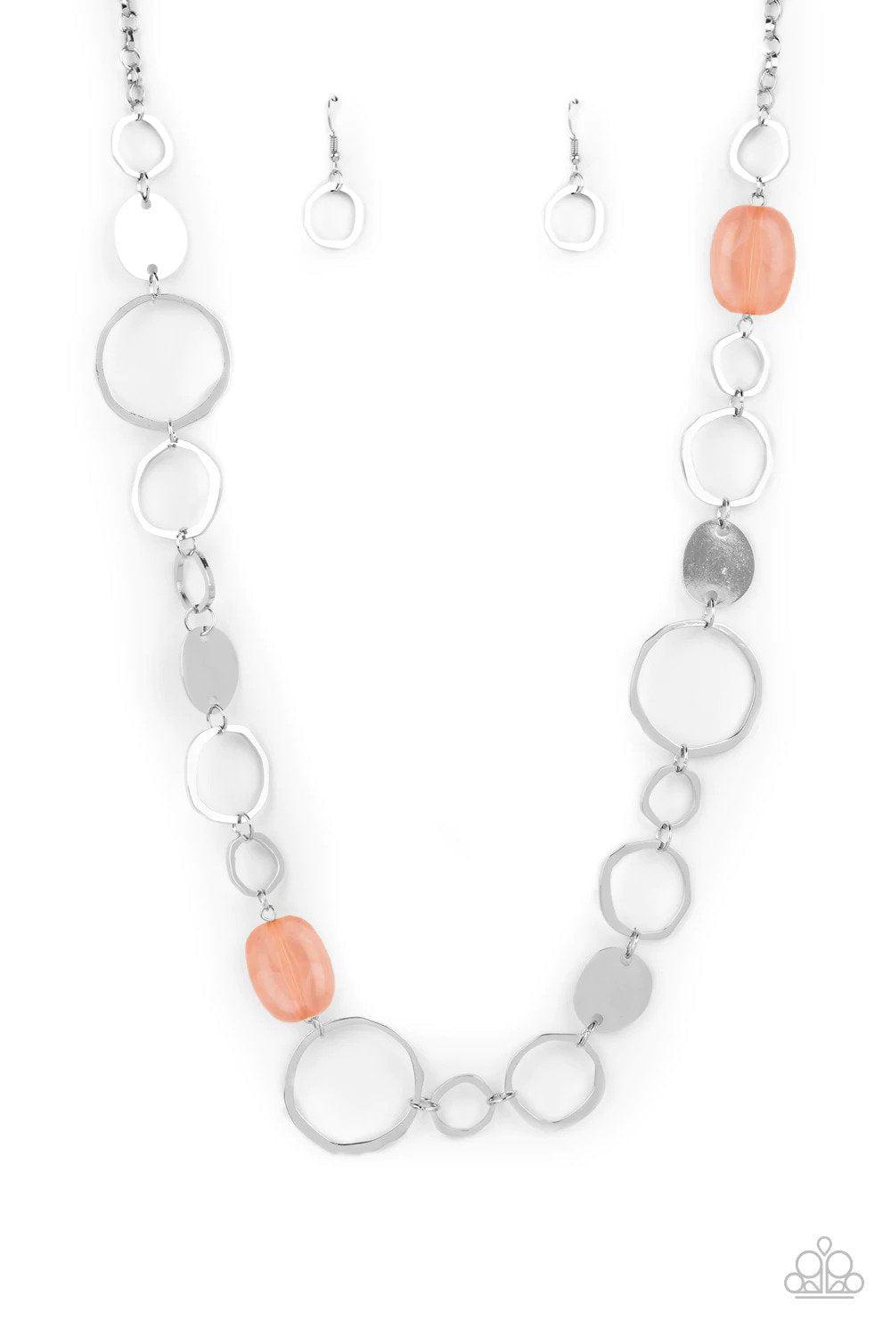 Colorful Combo Coral Orange Necklace - Paparazzi Accessories- lightbox - CarasShop.com - Paparazzi Jewelry by Cara Jewels