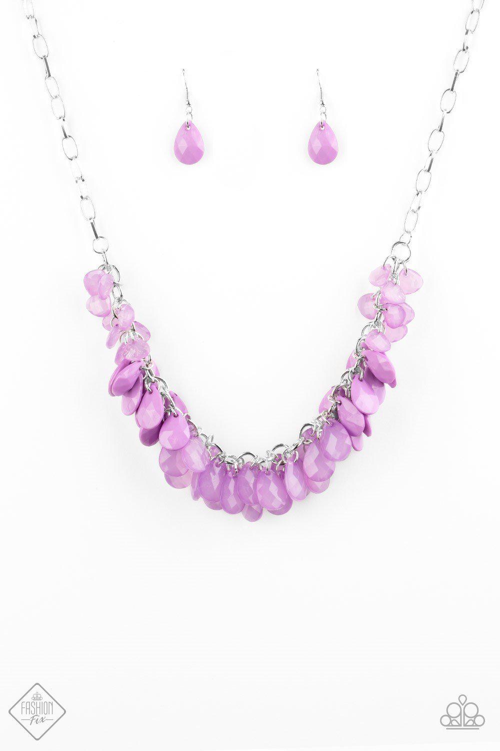 Colorfully Clustered Purple Necklace - Paparazzi Accessories- lightbox - CarasShop.com - Paparazzi Jewelry by Cara Jewels