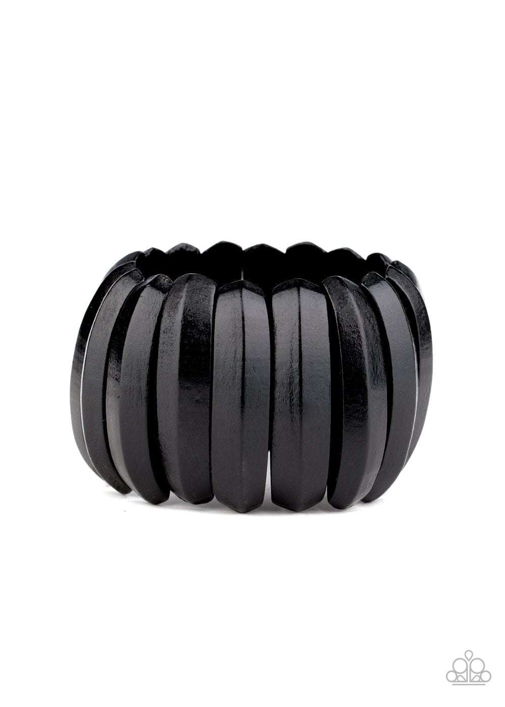 Colorfully Congo Black Wood Bracelet - Paparazzi Accessories- lightbox - CarasShop.com - Paparazzi Jewelry by Cara Jewels