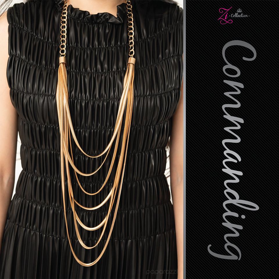 Commanding 2020 Zi Collection Necklace - Paparazzi Accessories- on model - CarasShop.com - Paparazzi Jewelry by Cara Jewels