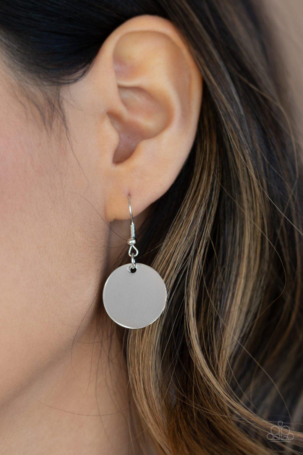 Confetti Confection Blue Acrylic and Silver Necklace - Paparazzi Accessories - free matching earrings -CarasShop.com - Paparazzi Jewelry by Cara Jewels