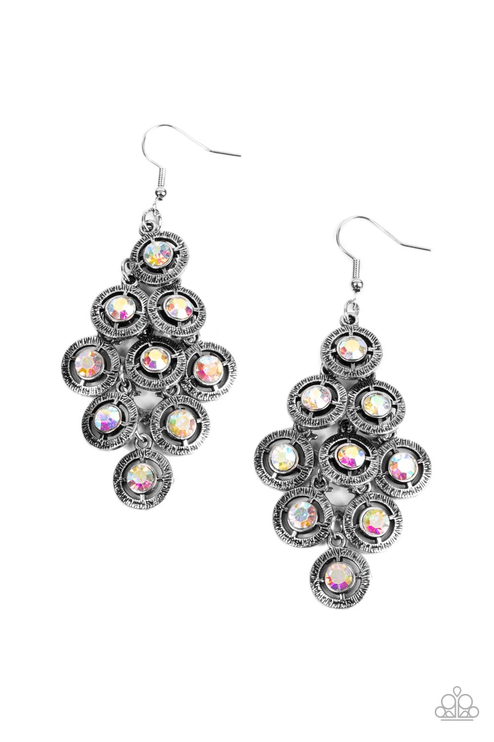 Constellation Cruise Multi Iridescent Rhinestone Earrings - Paparazzi Accessories- lightbox - CarasShop.com - Paparazzi Jewelry by Cara Jewels