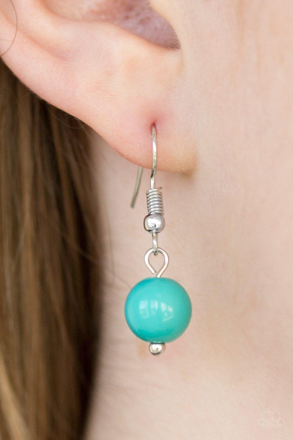 Coral Reefs Green and Silver Necklace - Paparazzi Accessories - free matching earrings -CarasShop.com - Paparazzi Jewelry by Cara Jewels