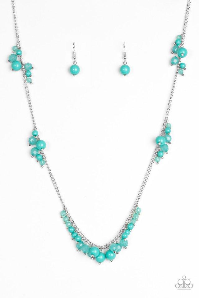 Coral Reefs Green and Silver Necklace - Paparazzi Accessories- lightbox - CarasShop.com - Paparazzi Jewelry by Cara Jewels