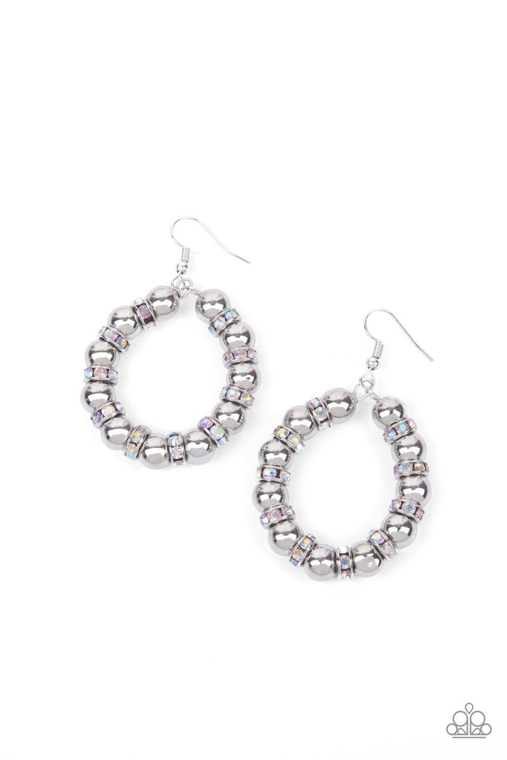 Cosmic Halo Multi Iridescent Earrings - Paparazzi Accessories- lightbox - CarasShop.com - Paparazzi Jewelry by Cara Jewels