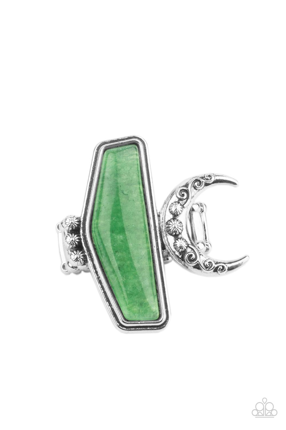 Cosmic Karma Jade Green Stone Ring - Paparazzi Accessories- lightbox - CarasShop.com - Paparazzi Jewelry by Cara Jewels