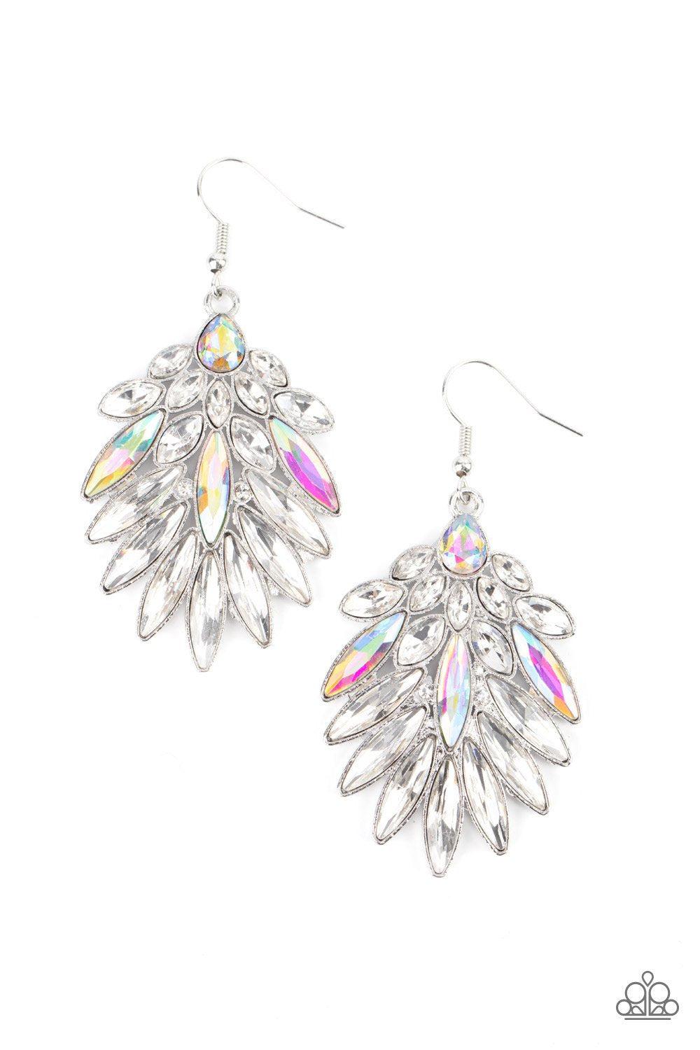 COSMIC-politan Multi Iridescent Rhinestone Earrings - Paparazzi Accessories- lightbox - CarasShop.com - Paparazzi Jewelry by Cara Jewels