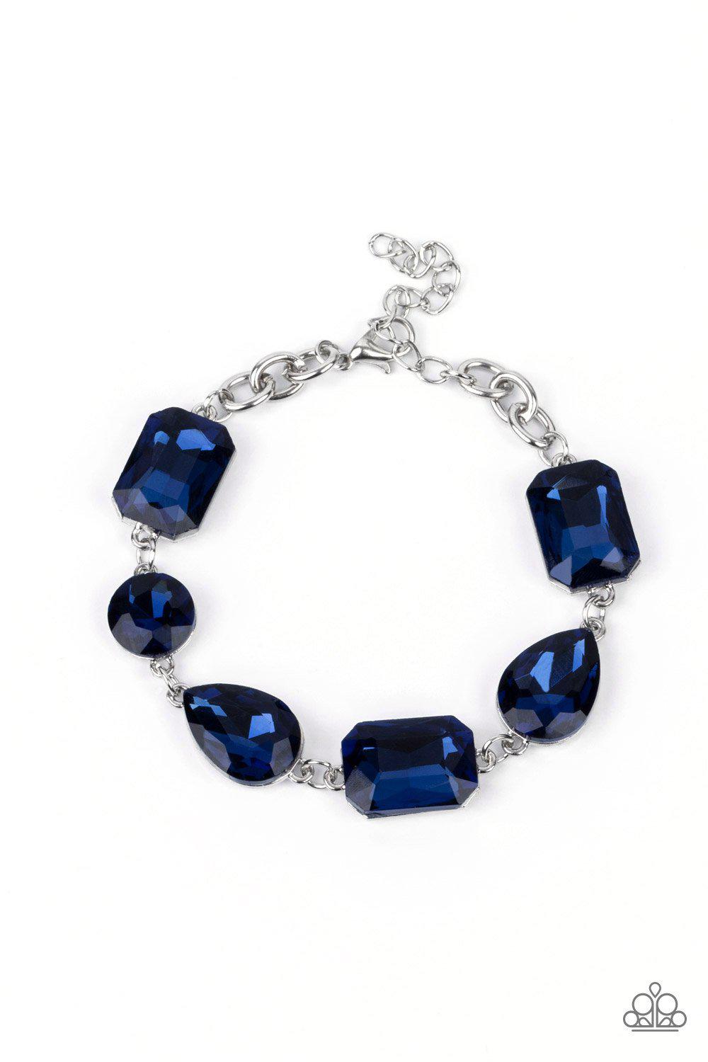 Cosmic Treasure Chest Sapphire Blue Rhinestone Bracelet - Paparazzi Accessories- lightbox - CarasShop.com - Paparazzi Jewelry by Cara Jewels