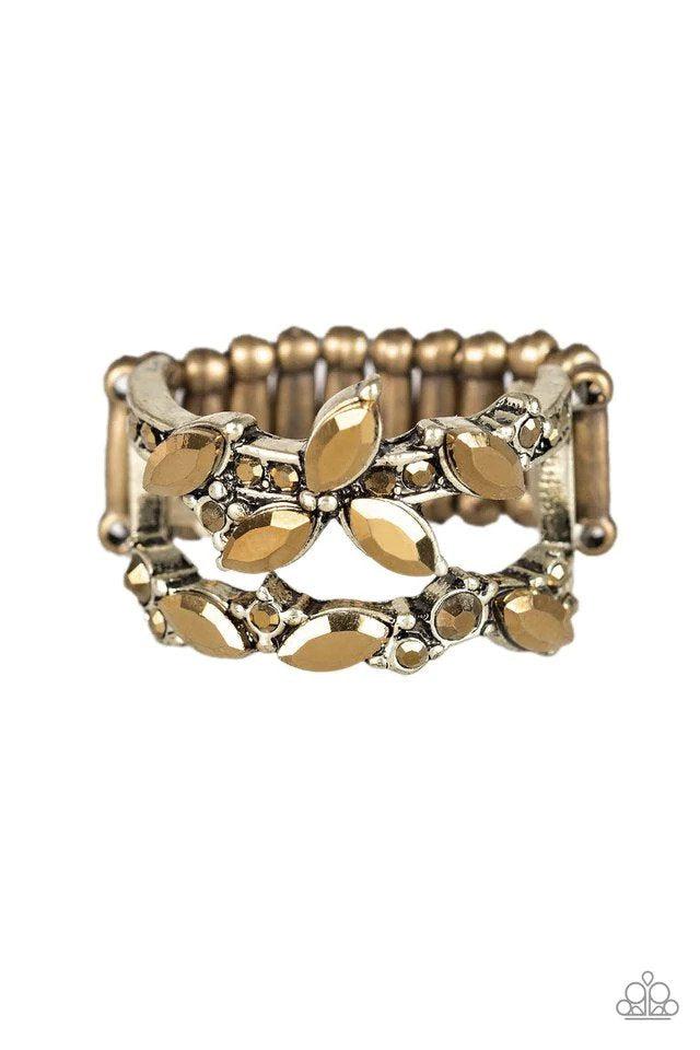 Cosmo Collection Brass Ring - Paparazzi Accessories- lightbox - CarasShop.com - Paparazzi Jewelry by Cara Jewels