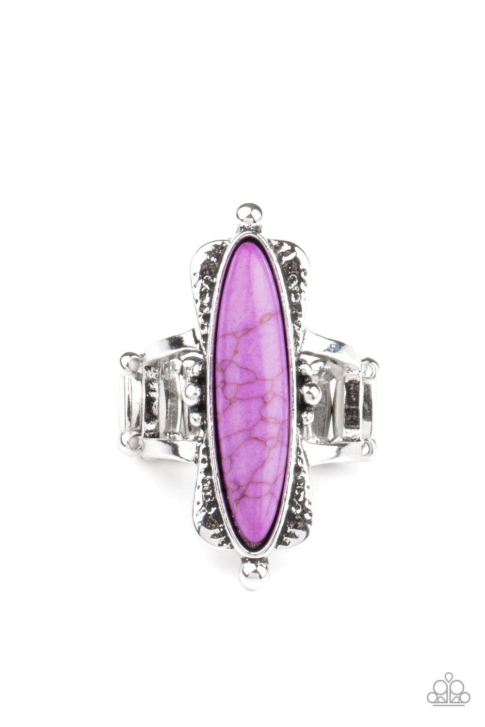 Cottage Craft Purple Stone Ring - Paparazzi Accessories- lightbox - CarasShop.com - Paparazzi Jewelry by Cara Jewels