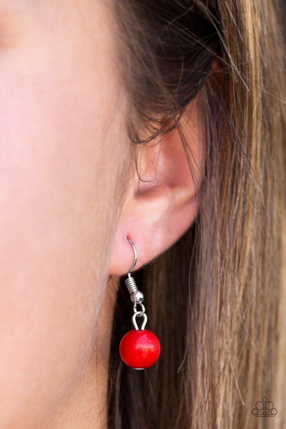 Count To Zen Multi - Red and Blue Necklace - Paparazzi Accessories - free matching earrings -CarasShop.com - Paparazzi Jewelry by Cara Jewels