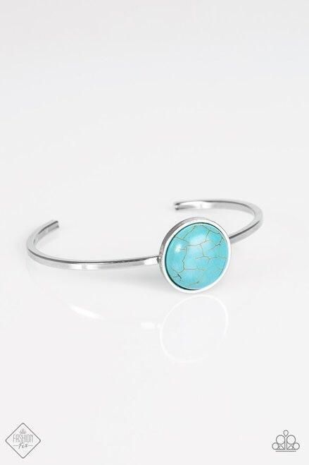 Countryside Chic Turquoise Blue Stone Cuff Bracelet - Paparazzi Accessories- lightbox - CarasShop.com - Paparazzi Jewelry by Cara Jewels