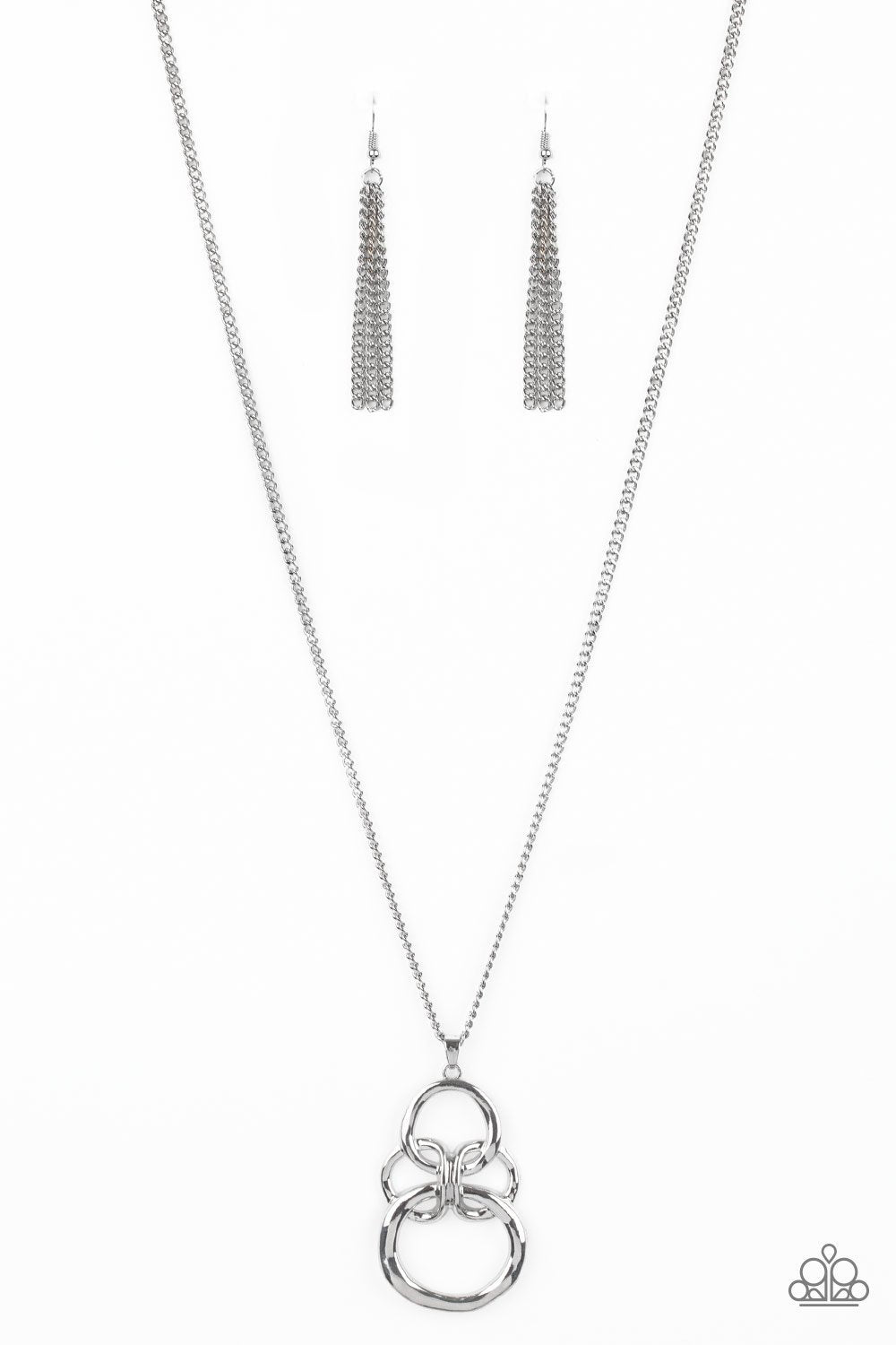 Courageous Contour Silver Necklace - Paparazzi Accessories- lightbox - CarasShop.com - Paparazzi Jewelry by Cara Jewels