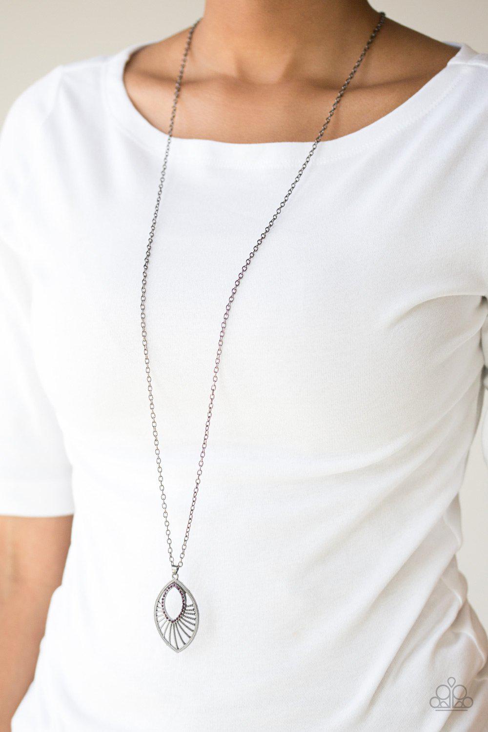 Court Couture Purple and Gunmetal Necklace - Paparazzi Accessories- lightbox - CarasShop.com - Paparazzi Jewelry by Cara Jewels