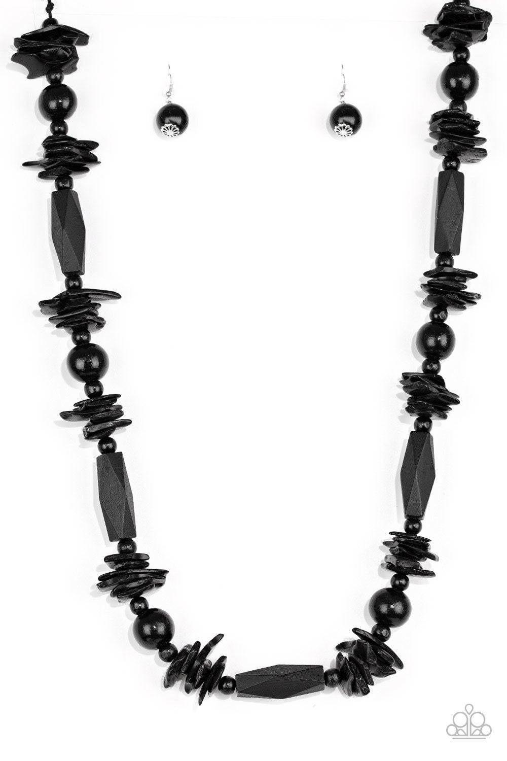 Cozumel Coast Black Wood Necklace - Paparazzi Accessories- lightbox - CarasShop.com - Paparazzi Jewelry by Cara Jewels
