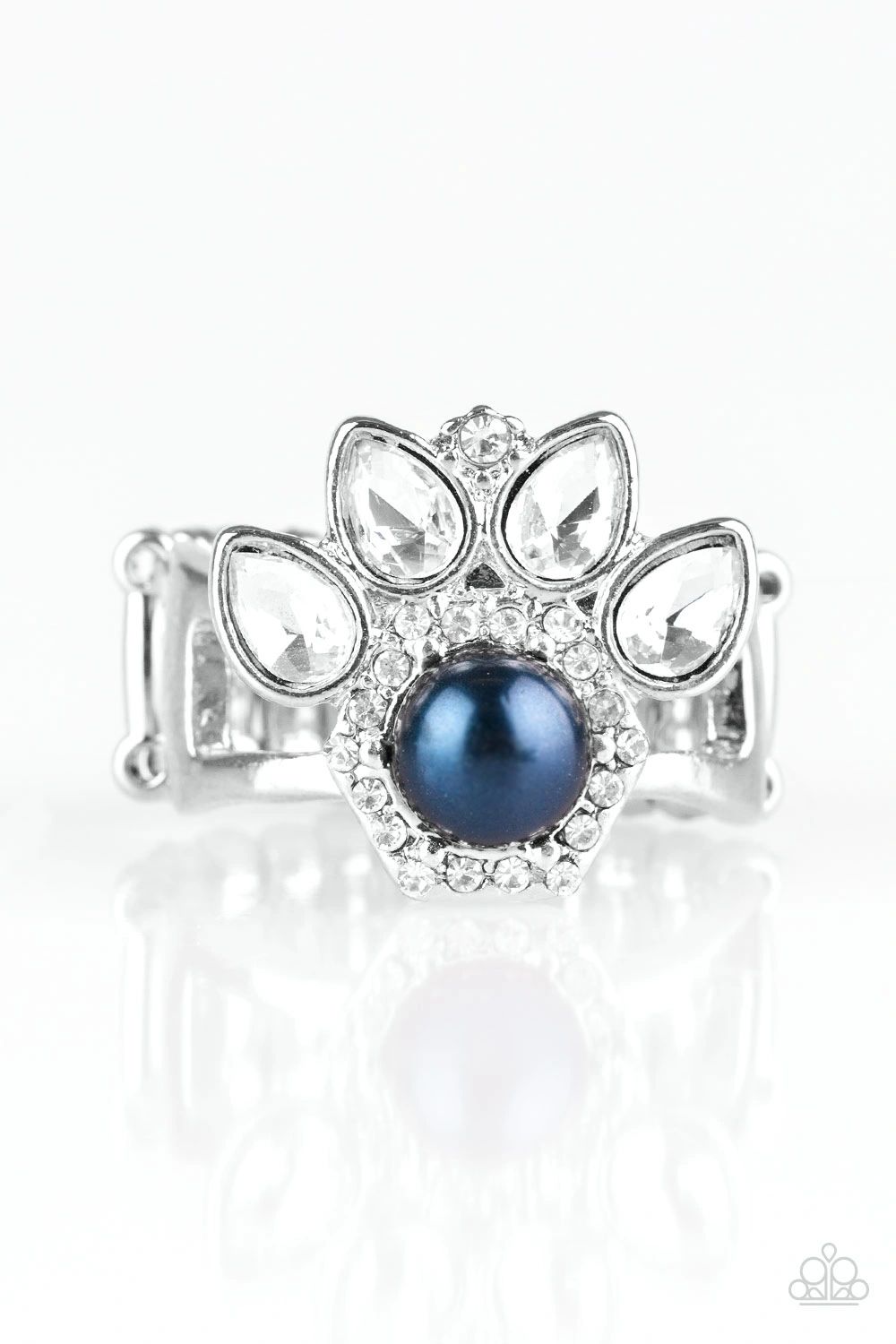 Crown Coronation Blue Ring - Paparazzi Accessories- lightbox - CarasShop.com - Paparazzi Jewelry by Cara Jewels