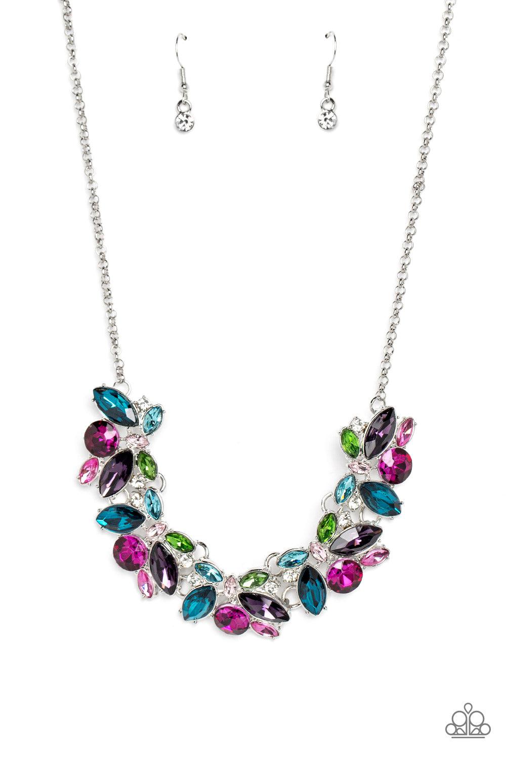 Crowning Collection Multi Rhinestone Necklace - Paparazzi Accessories- lightbox - CarasShop.com - Paparazzi Jewelry by Cara Jewels