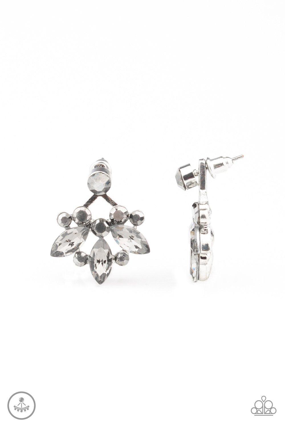 Crystal Constellations Silver Double-sided Post Earrings - Paparazzi Accessories- lightbox - CarasShop.com - Paparazzi Jewelry by Cara Jewels