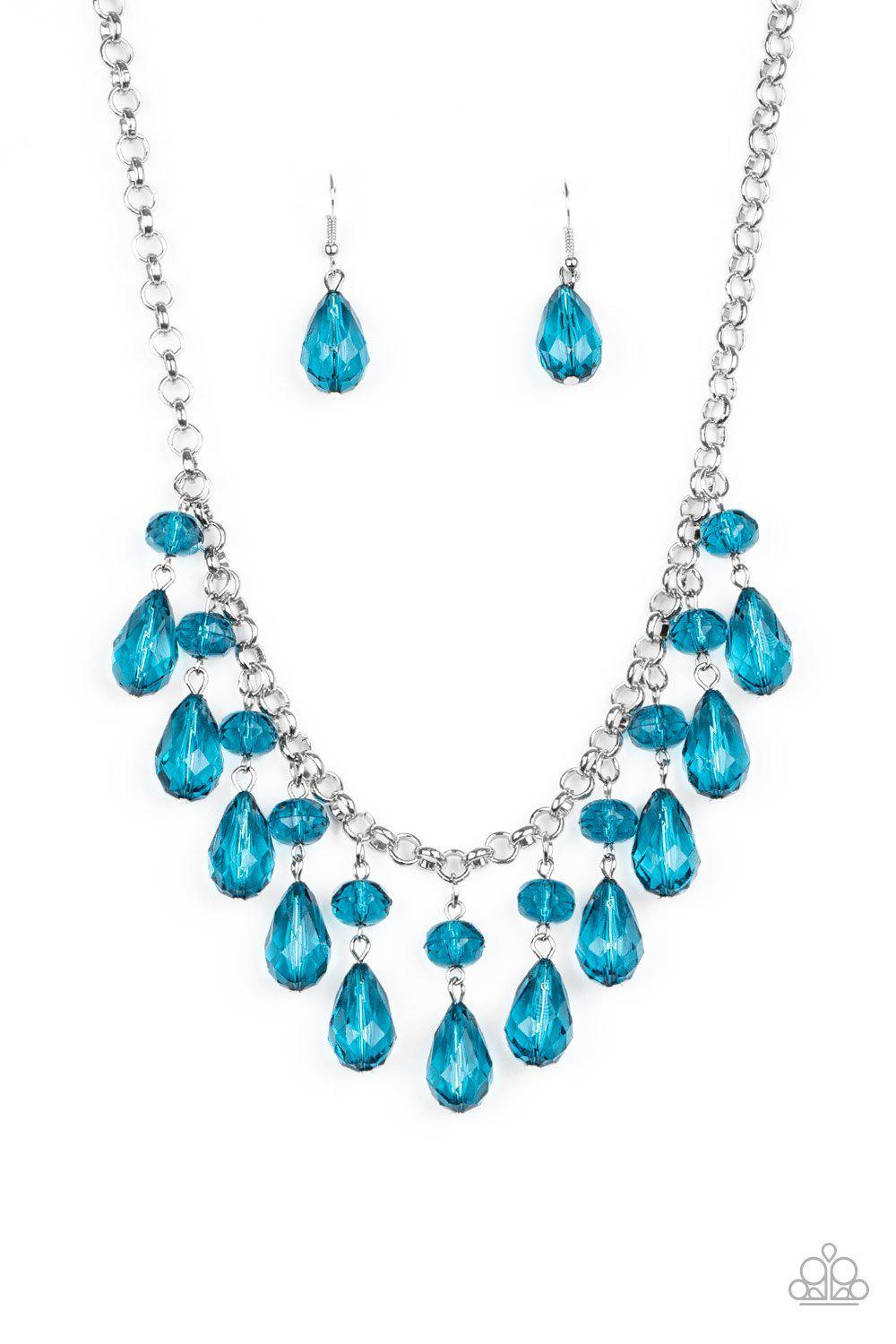 Crystal Enchantment Blue Necklace - Paparazzi Accessories- lightbox - CarasShop.com - Paparazzi Jewelry by Cara Jewels