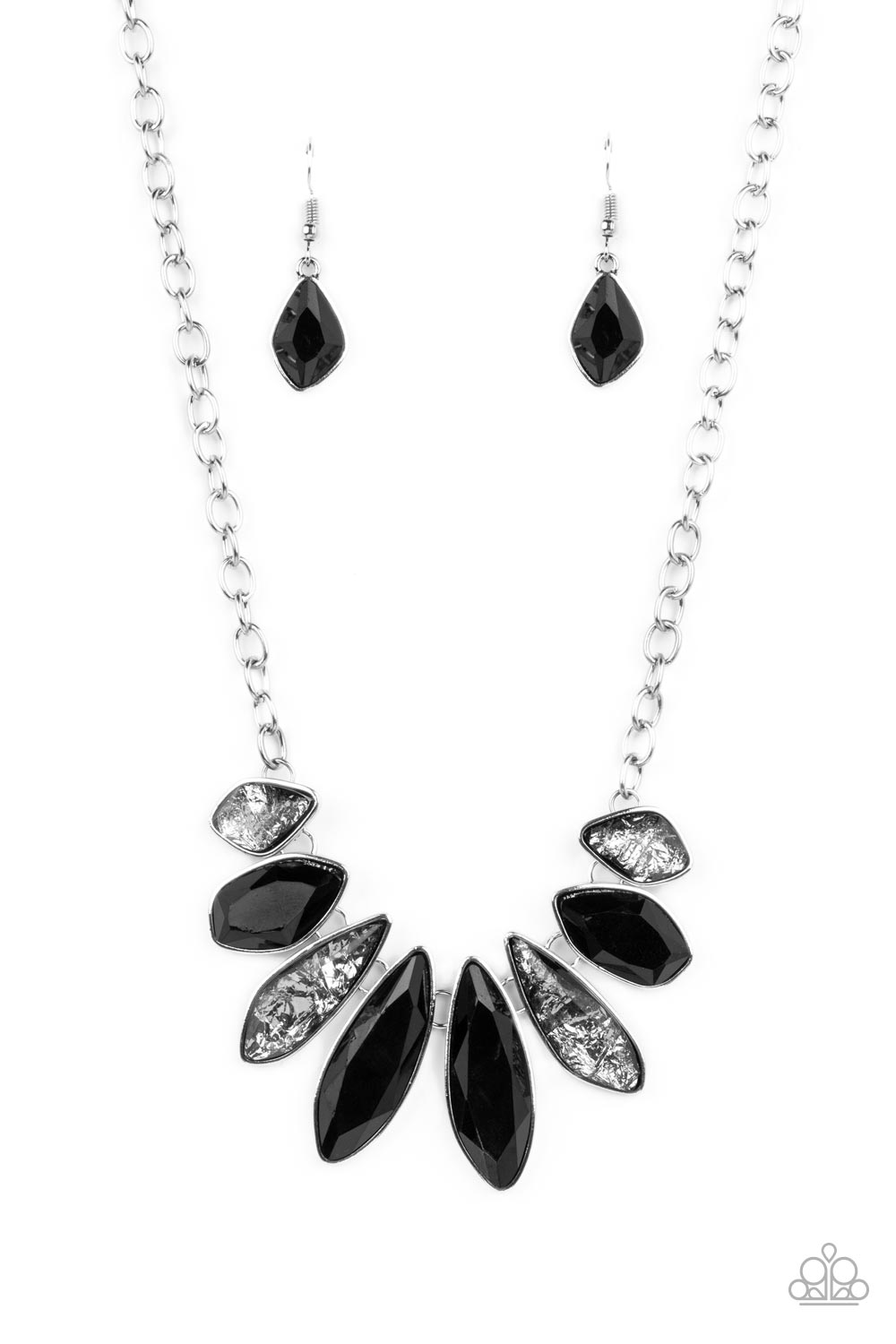 Crystallized Couture Black & Glitter Gem Necklace - Paparazzi Accessories- lightbox - CarasShop.com - Paparazzi Jewelry by Cara Jewels