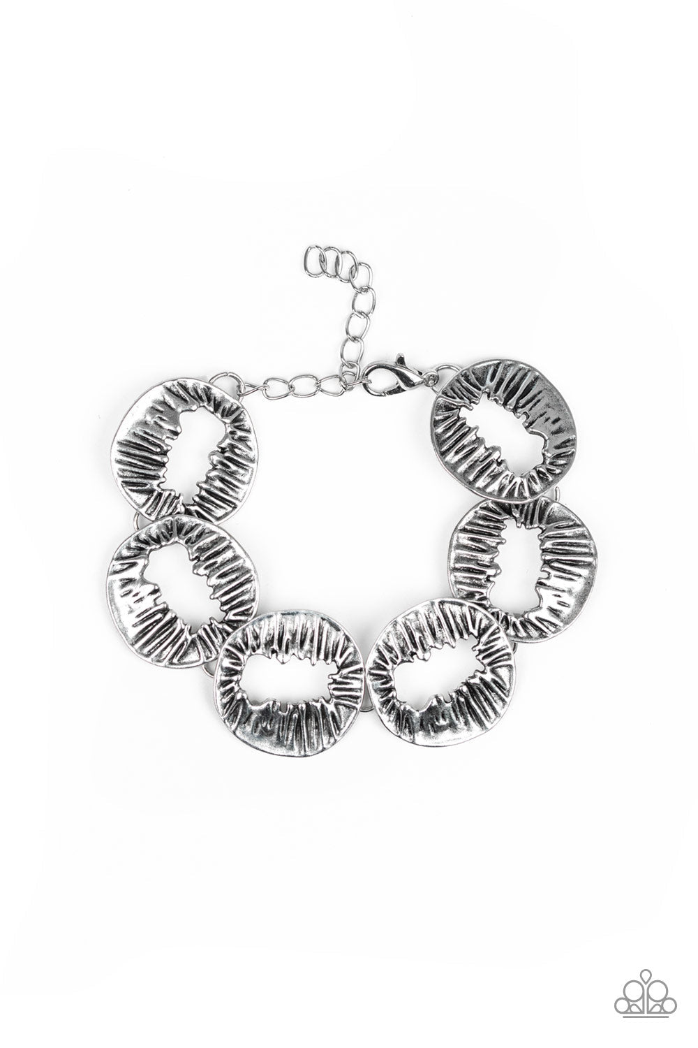 Cut It Out Silver Bracelet - Paparazzi Accessories- lightbox - CarasShop.com - Paparazzi Jewelry by Cara Jewels