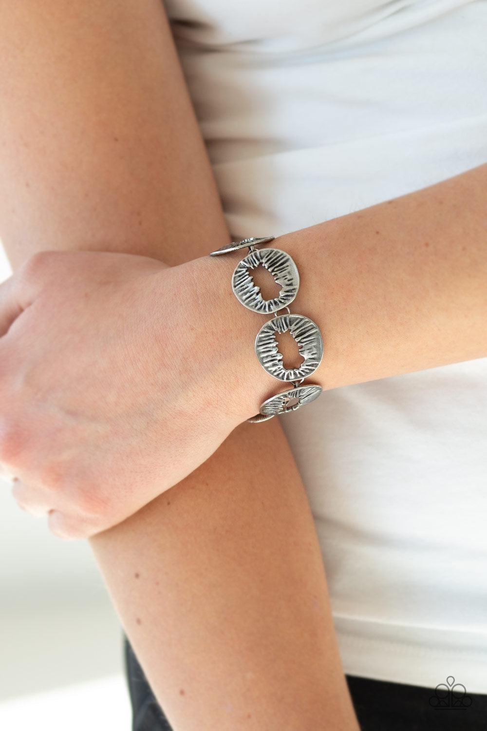 Cut It Out Silver Bracelet - Paparazzi Accessories- lightbox - CarasShop.com - Paparazzi Jewelry by Cara Jewels