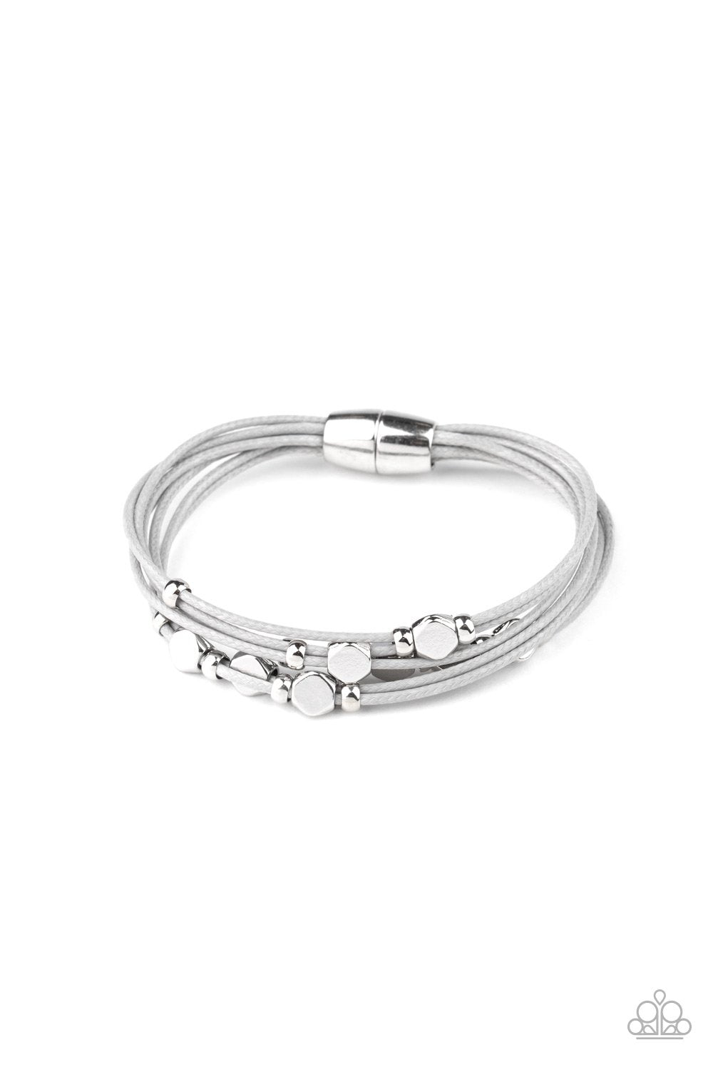 Cut The Cord Silver Bracelet - Paparazzi Accessories- lightbox - CarasShop.com - Paparazzi Jewelry by Cara Jewels