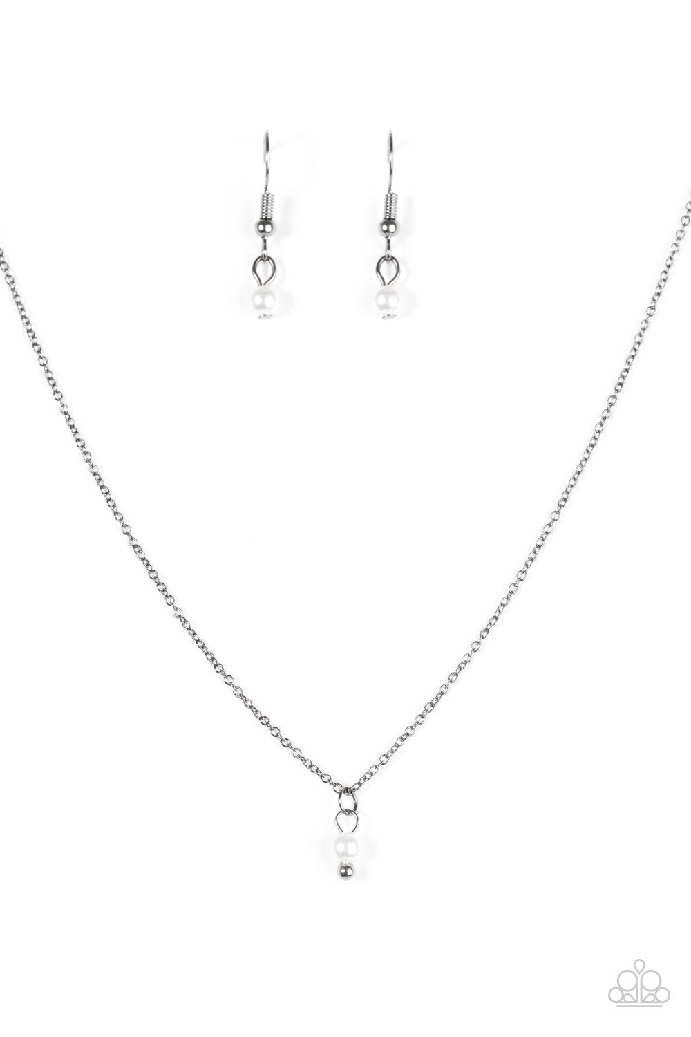 Dainty And Demure Gunmetal Black Necklace - Paparazzi Accessories- lightbox - CarasShop.com - Paparazzi Jewelry by Cara Jewels