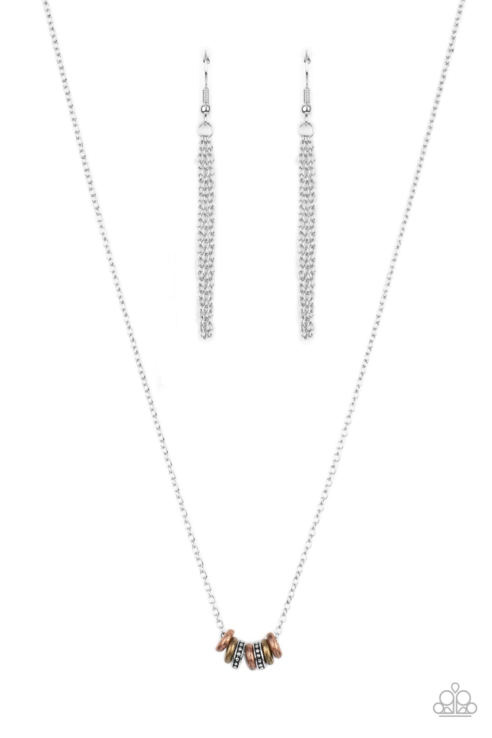 Dainty Dalliance Multi Copper Brass Necklace - Paparazzi Accessories- lightbox - CarasShop.com - Paparazzi Jewelry by Cara Jewels