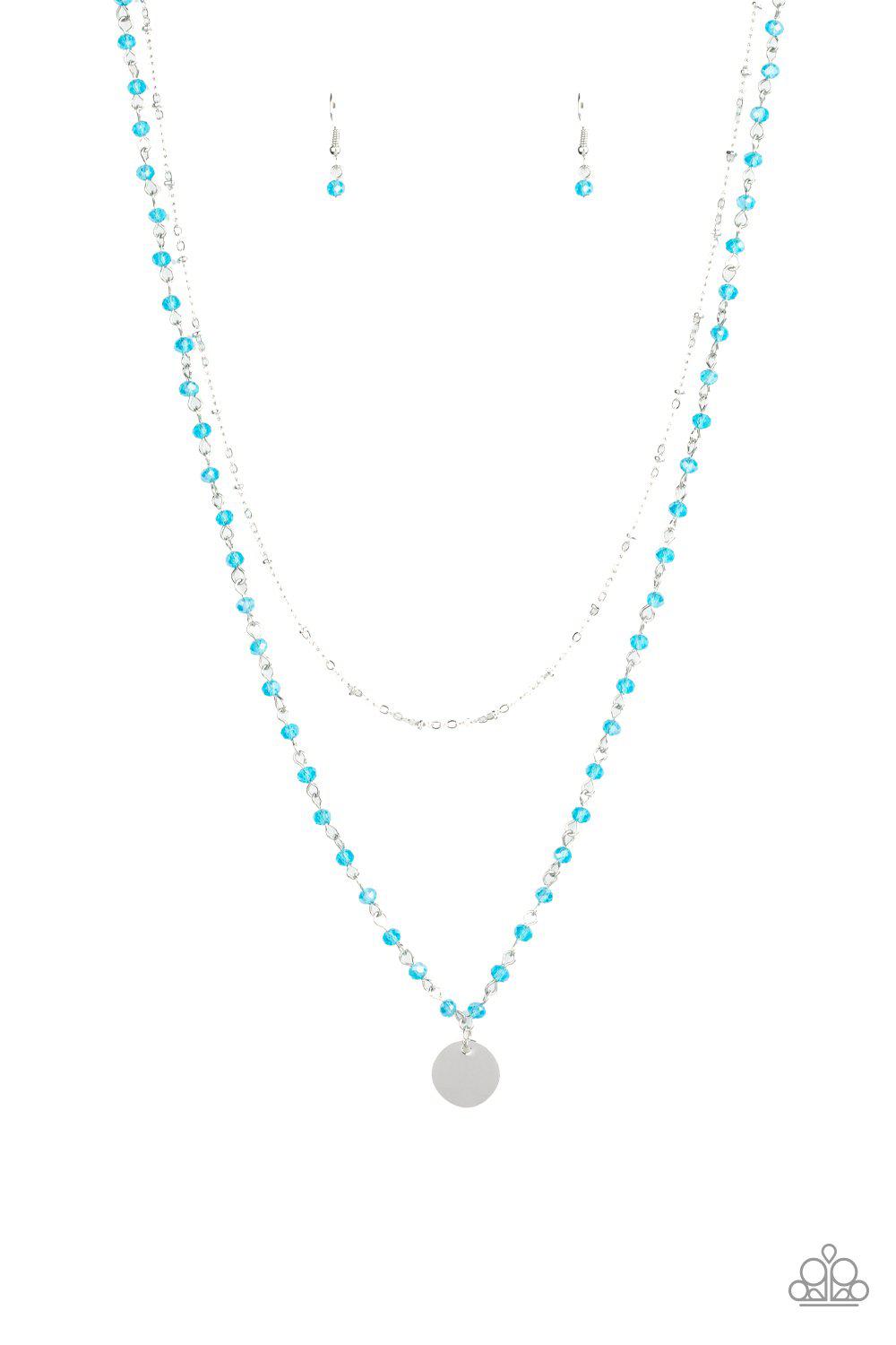 Dainty Demure Blue and Silver Necklace - Paparazzi Accessories- lightbox - CarasShop.com - Paparazzi Jewelry by Cara Jewels