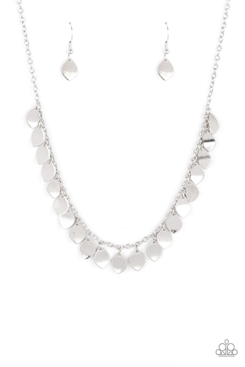 Dainty DISCovery Silver Necklace - Paparazzi Accessories- lightbox - CarasShop.com - Paparazzi Jewelry by Cara Jewels