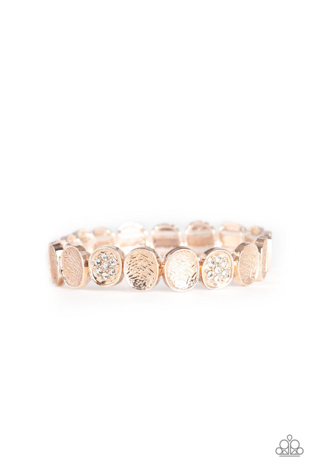 Dainty Queen Rose Gold Bracelet - Paparazzi Accessories- lightbox - CarasShop.com - Paparazzi Jewelry by Cara Jewels